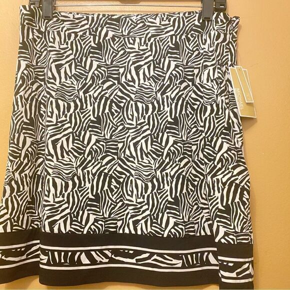 🛍️Michael Michael Kors 🎀Women’s Zebra Border Print Size Medium Skirt 💥 - Picture 8 of 9